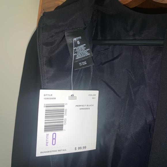 Liz Claiborne 8P black long sleeve dress - Picture 3 of 8